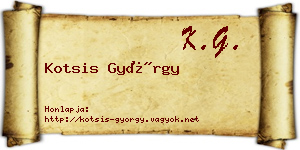 Kotsis György névjegykártya