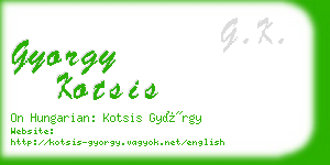 gyorgy kotsis business card